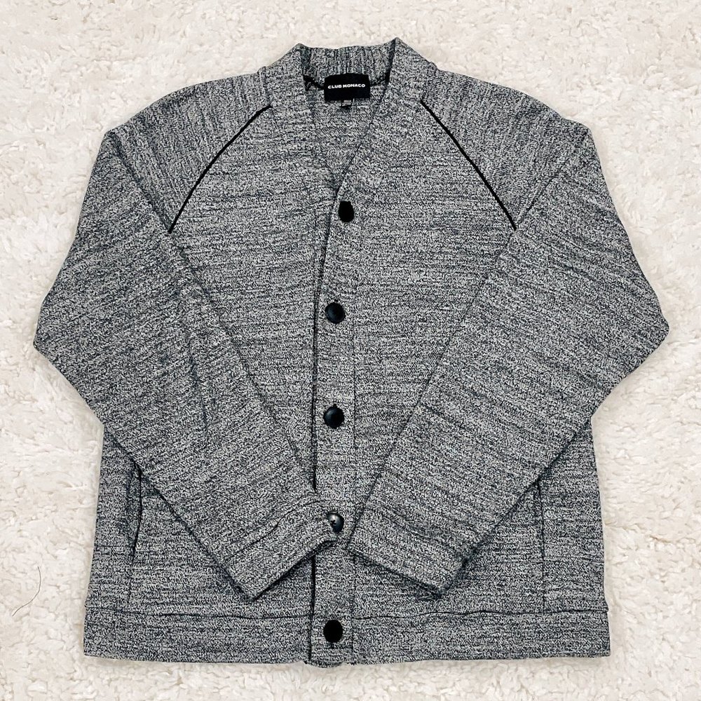 Club Monaco Grey Bomber Button Down Cardigan
